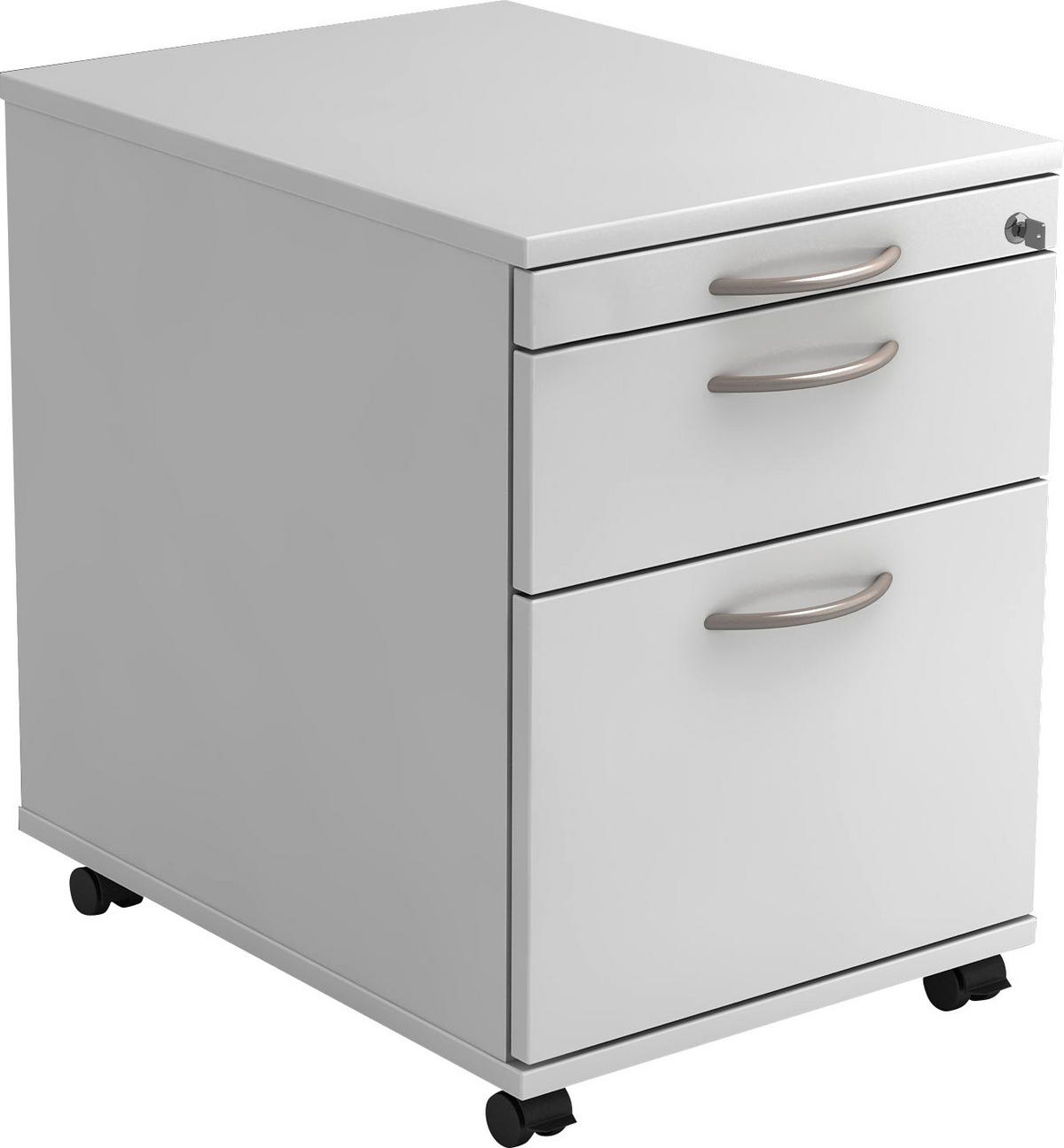 ROLLCONTAINER Weiß  - Alufarben/Weiß, KONVENTIONELL, Holzwerkstoff/Kunststoff (42,8/59/58cm) - Venda