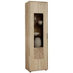 VITRINE  in massiv Wildeiche Eichefarben - Eichefarben/Schwarz, Natur, Glas/Holz (57,2/198,2/37cm) - Valnatura