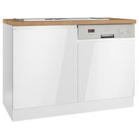 SPÜLENUNTERSCHRANK 120/86/60 cm  in Weiß, Eiche Wotan, Weiß Hochglanz  - Weiß Hochglanz/Eiche Wotan, LIFESTYLE, Holzwerkstoff (120/86/60cm) - Held