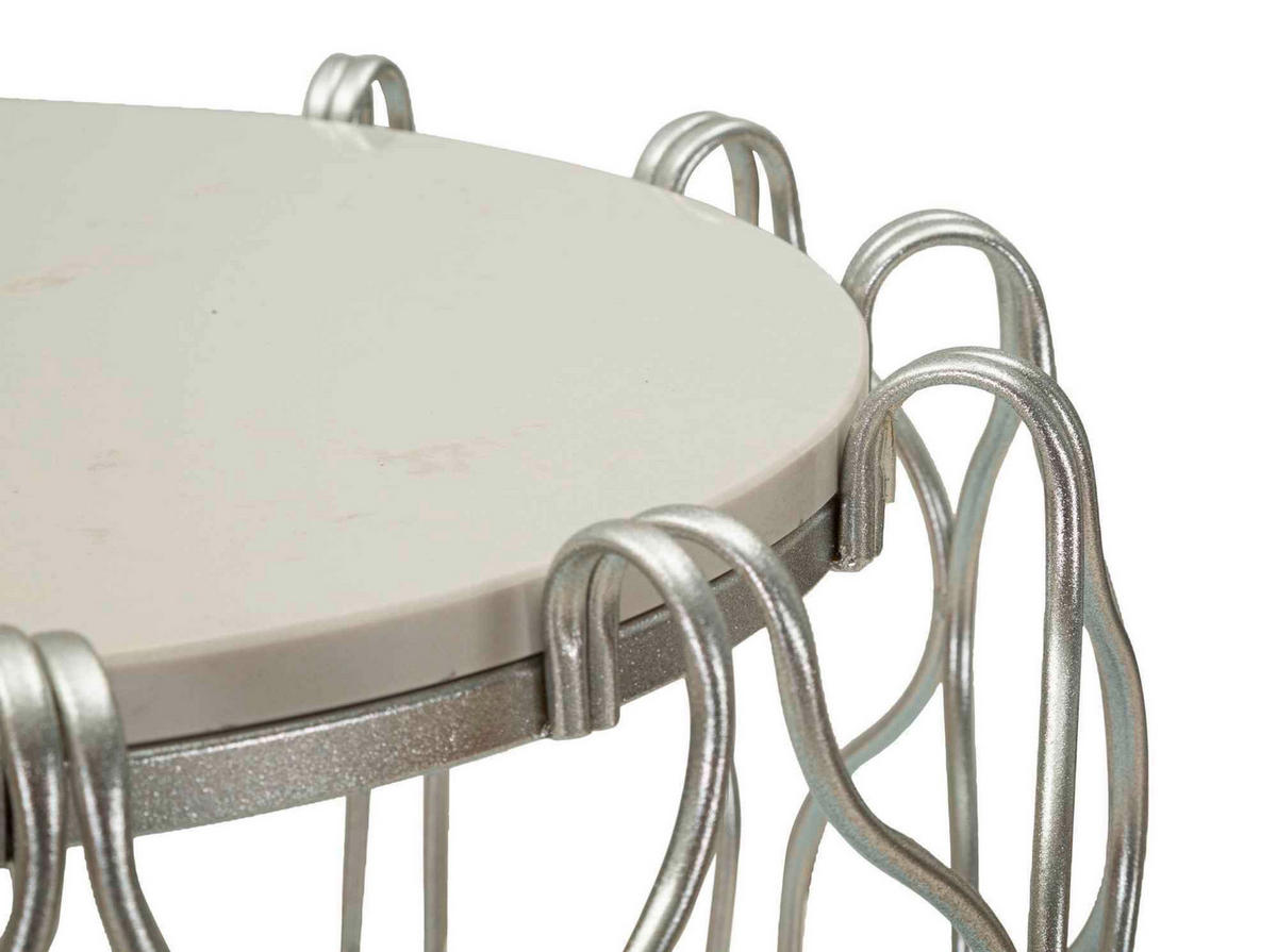 COUCHTISCH Silberfarben  - Silberfarben, Basics, Stein/Metall (47,5/61,5/47,5cm)