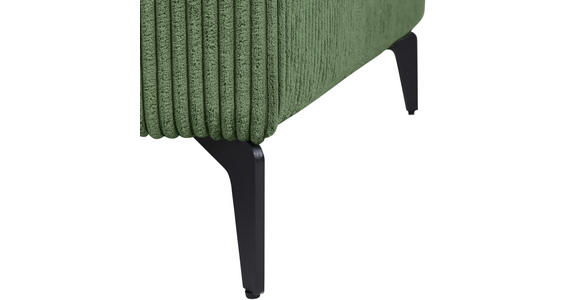 ECKSOFA  in Cord Olivgrün  170/285 cm  - Schwarz/Olivgrün, KONVENTIONELL, Textil/Metall (170/285cm) - Carryhome
