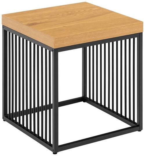 PRÍRUČNÝ STOLÍK, farba duba - čierna/farba duba, Design, kov/kompozitné drevo (40/40/42cm) - Livetastic
