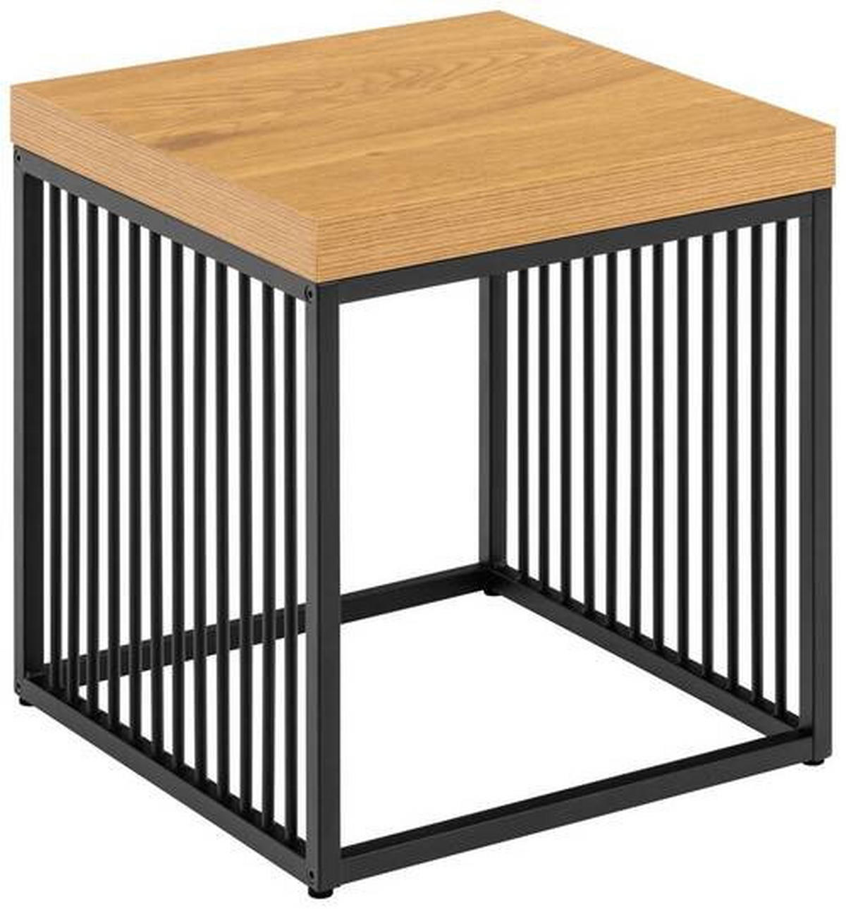 ODKLÁDACÍ STOLEK, barvy dubu - barvy dubu/černá, Design, kov/kompozitní dřevo (40/40/42cm) - Livetastic