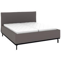POLSTERBETT 180/200 cm,  in Graubraun, Matratze, Lattenrost, Bettkasten, H2 + H3 = mittel + fest  - Graubraun/Graphitfarben, Design, Holz/Textil (180/200cm) - Musterring