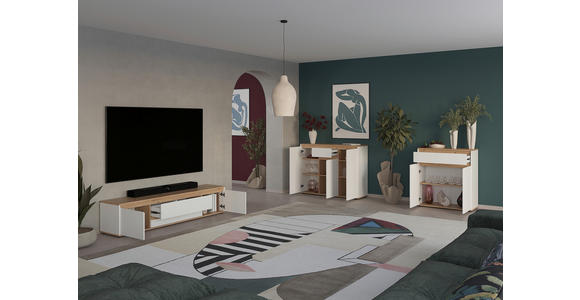 LOWBOARD  in 180/50/42 cm  - Schwarz/Weiß, MODERN, Holzwerkstoff (180/50/42cm) - Carryhome