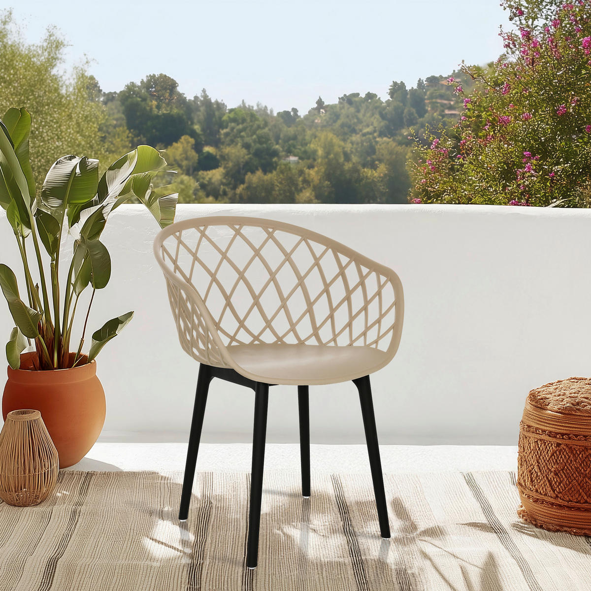 BESUCHERSTUHL  in Beige  - Beige/Schwarz, MODERN, Kunststoff (57/76/53cm) - MID.YOU