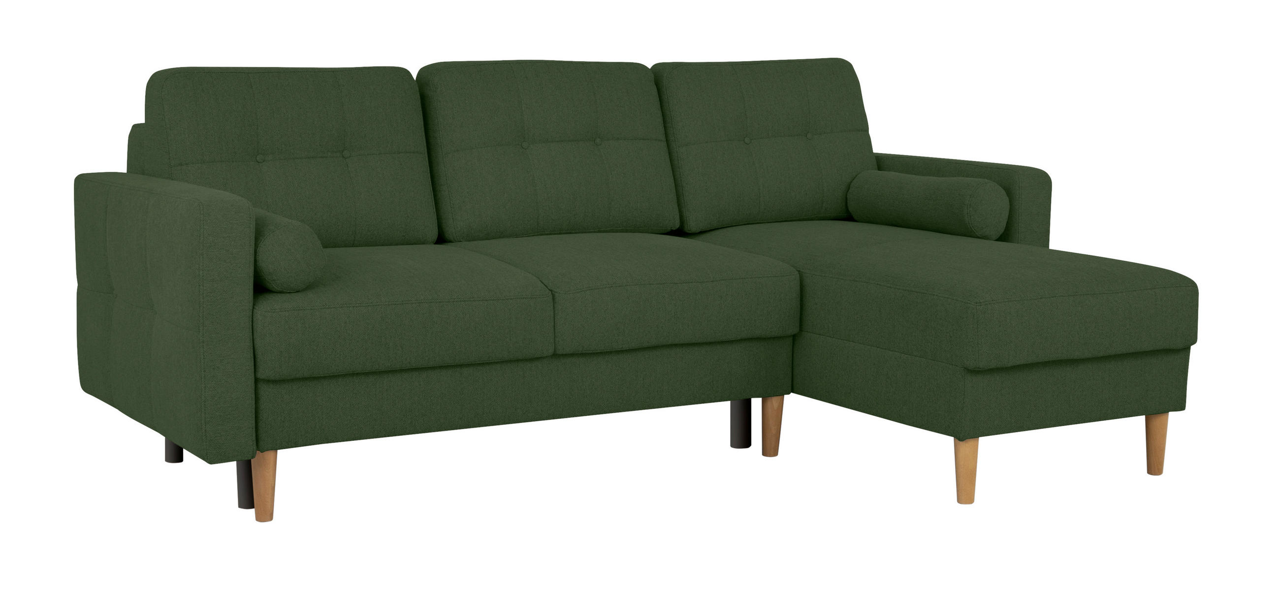 ECKSOFA Noret Grün  - Buchefarben/Grün, Design, Holz/Textil (223/157cm) - MID.YOU