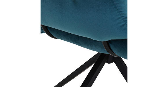 ARMLEHNSTUHL in Velours - Türkis/Schwarz, Design, Textil/Metall (68/88/66cm) - Landscape