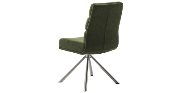 STUHL in Edelstahl Webstoff Metall, Textil - Edelstahlfarben/Olivgrün, Design, Textil/Metall (47/90/64cm) - Dieter Knoll
