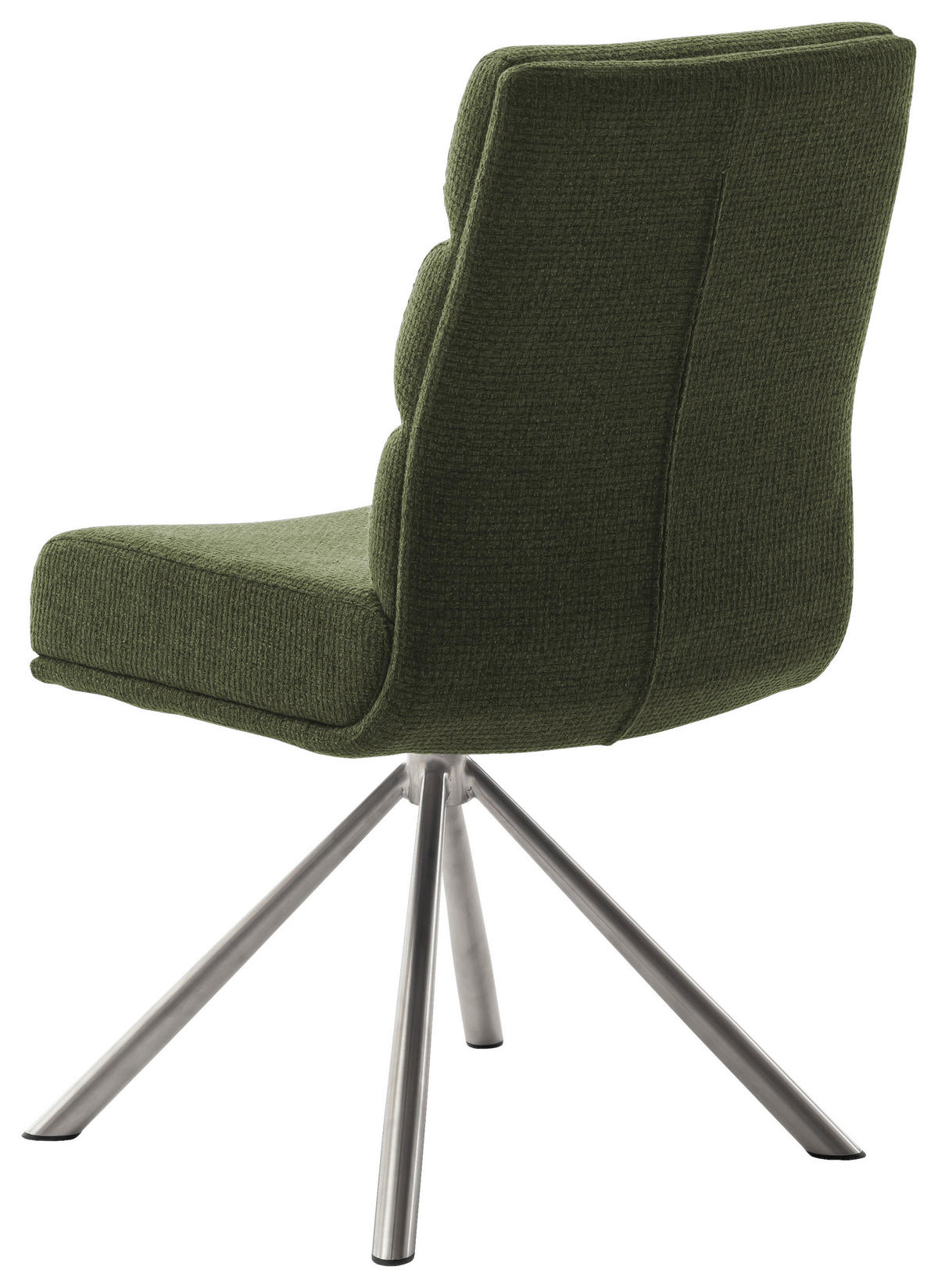 STUHL  in Edelstahl Webstoff Metall, Textil  - Edelstahlfarben/Olivgrün, Design, Textil/Metall (47/90/64cm) - Dieter Knoll