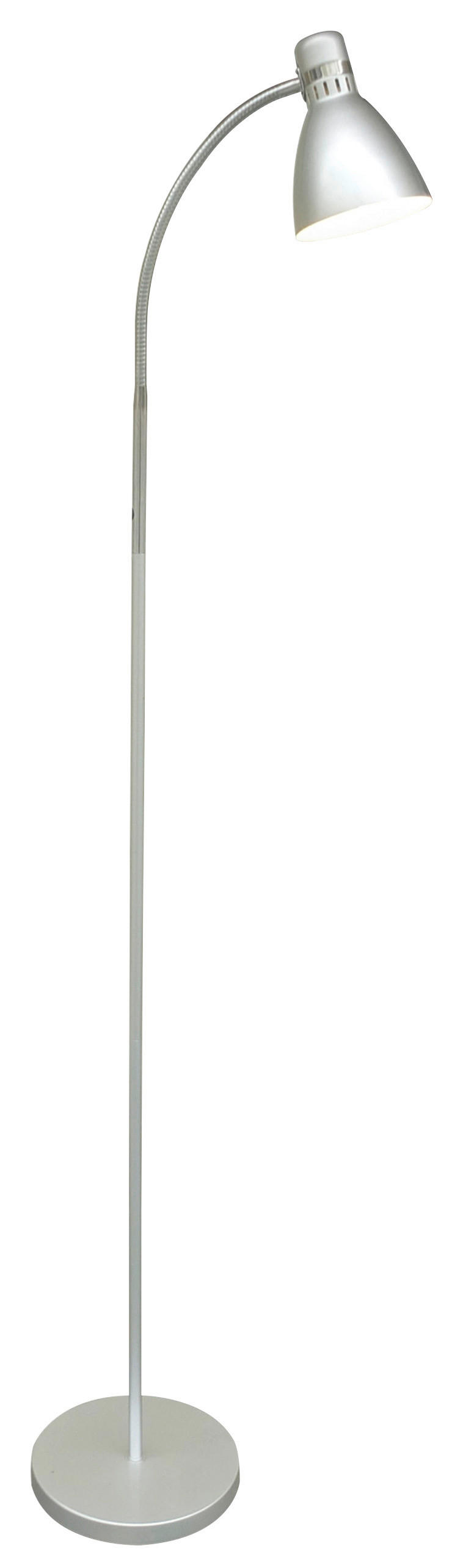 STOJACIA LAMPA, 22/155 cm  - farby strieborného duba/strieborná, Basics, kov/plast (22/155cm) - Boxxx