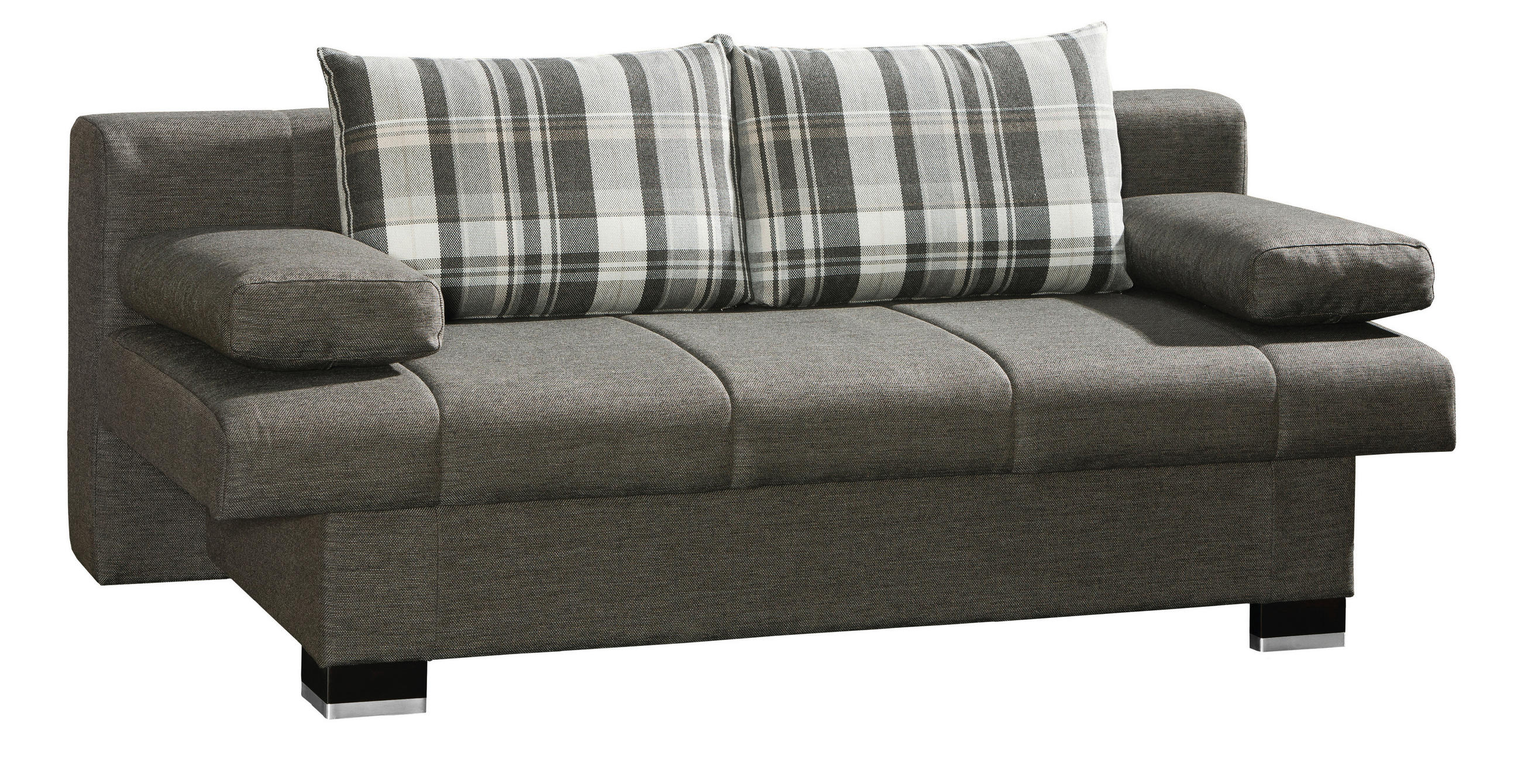 SCHLAFSOFA Helen Braun  inkl. Rückenkissen, Armlehnenkissen  - Wengefarben/Alufarben, KONVENTIONELL, Holz/Textil (200/80/94cm) - Novel