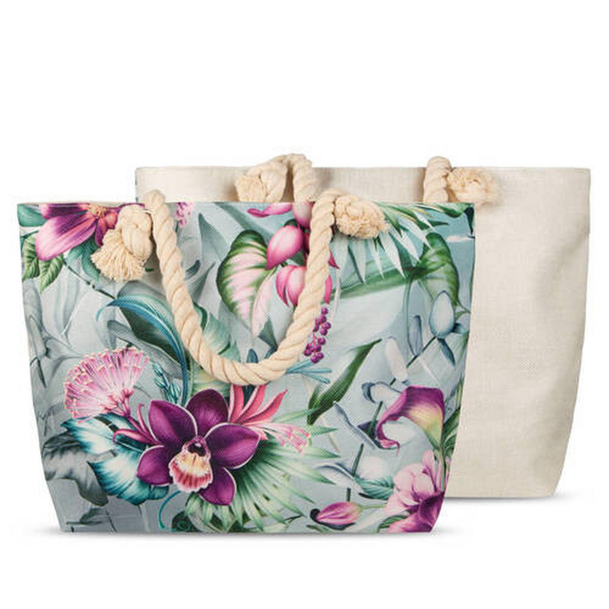STRANDTASCHE - Jadegrün/Grün, KONVENTIONELL, Textil (43/60cm)