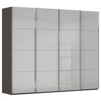 SCHWEBETÜRENSCHRANK 271/223/68 cm 4-türig Graphitfarben, Grau  - Chromfarben/Graphitfarben, Design, Glas/Holzwerkstoff (271/223/68cm) - Novel