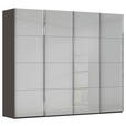 SCHWEBETÜRENSCHRANK 271/223/68 cm 4-türig Graphitfarben, Grau  - Chromfarben/Graphitfarben, Design, Glas/Holzwerkstoff (271/223/68cm) - Novel