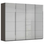 SCHWEBETÜRENSCHRANK 271/223/68 cm 4-türig Graphitfarben, Grau  - Chromfarben/Graphitfarben, Design, Glas/Holzwerkstoff (271/223/68cm) - Novel
