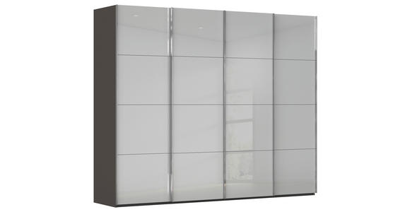 SCHWEBETÜRENSCHRANK 271/223/68 cm 4-türig Graphitfarben, Grau - Chromfarben/Graphitfarben, Design, Glas/Holzwerkstoff (271/223/68cm) - Novel