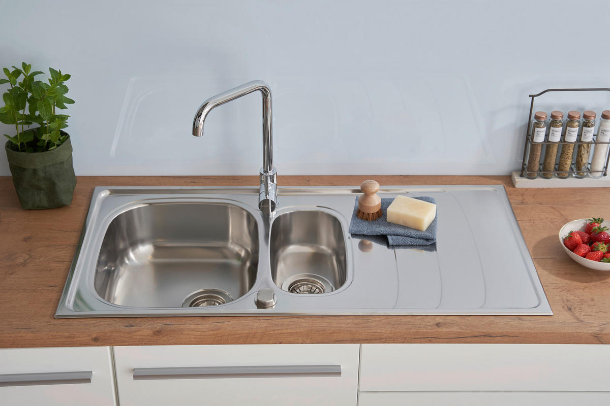 SPÜLE 1720MIAMI100X50  - Edelstahlfarben, Trend, Metall (100/19/50cm) - Respekta