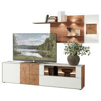 WOHNWAND  in Weiss, Eichefarben 271/196/49 cm  - Weiss/Eichefarben, Design, Glas/Holz (271/196/49cm) - Valnatura