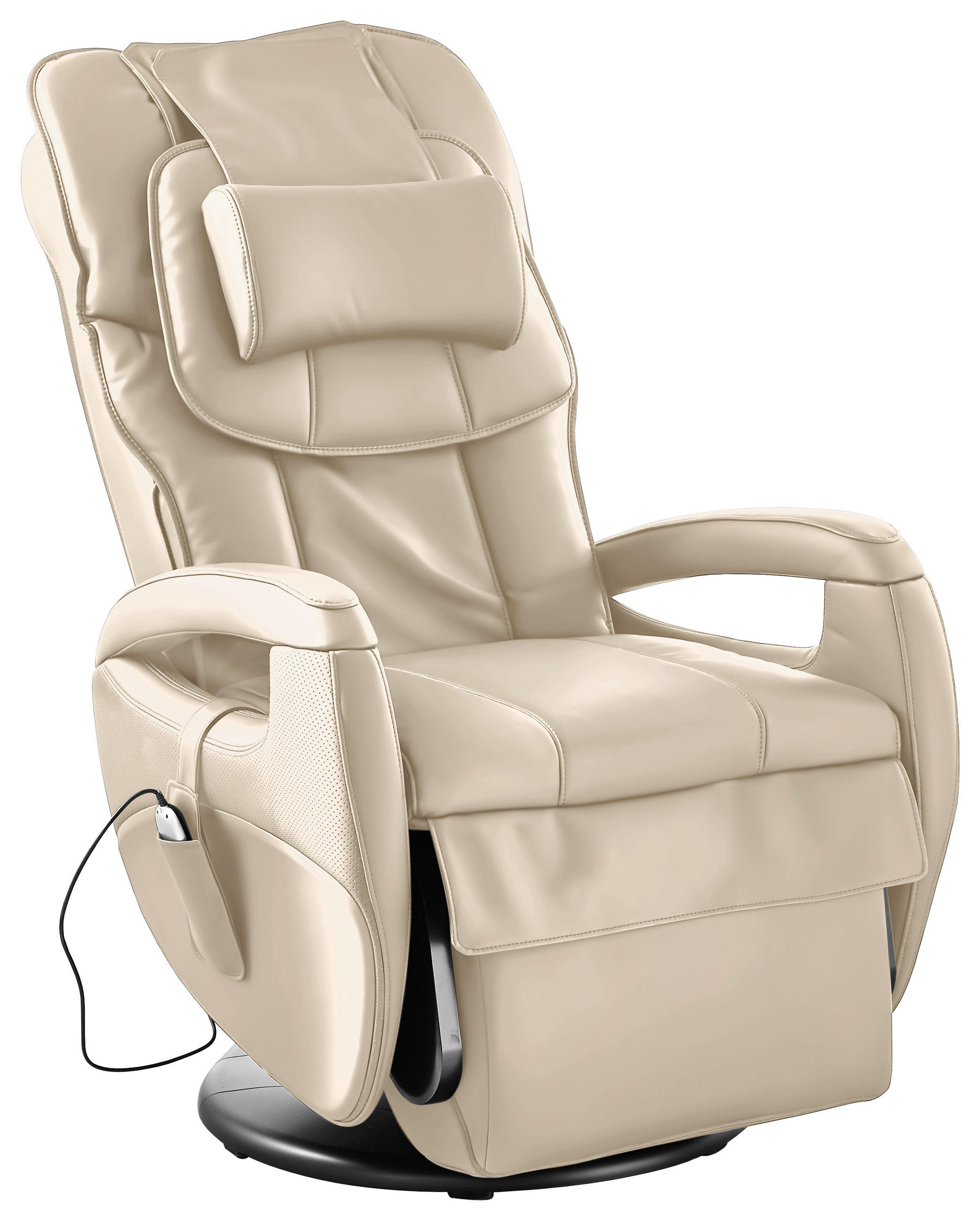 MASSAGESESSEL in Beige - Beige/Schwarz, Design, Leder/Kunststoff (80/117/114cm) - Cantus