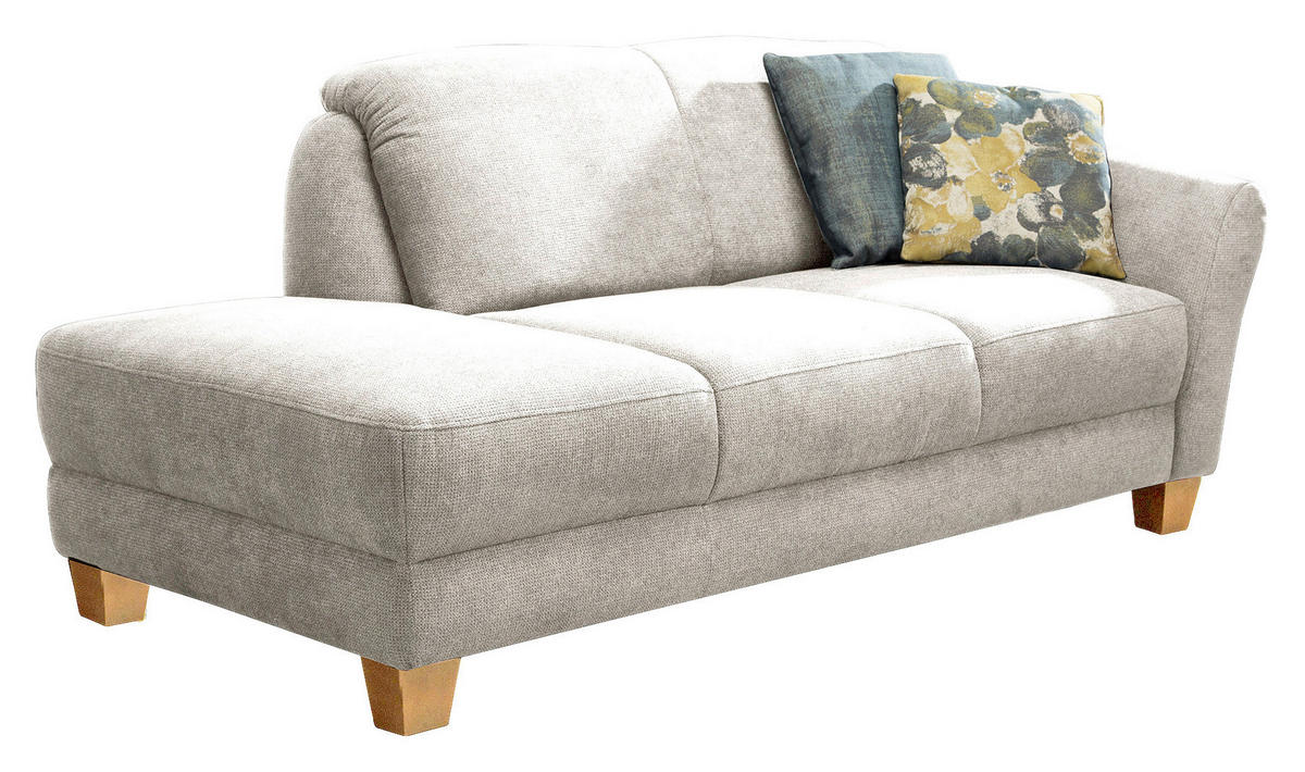 RÉCAMIERE in Flachgewebe Creme  - Creme/Naturfarben, Konventionell, Holz/Textil (194/84/91cm) - Sit & More
