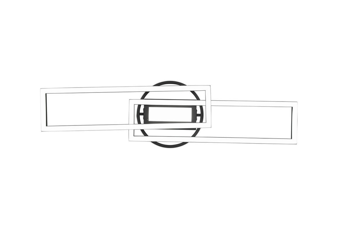 LED-DECKENLEUCHTE Twister 90,5/24,5/8,5 cm   - Schwarz, Basics, Metall (90,5/24,5/8,5cm)