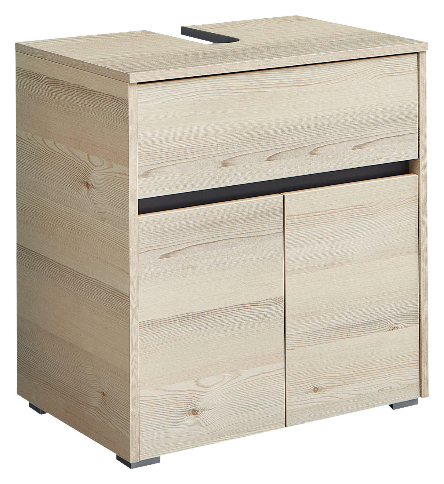 Xora Waschbeckenunterschrank 393 Grau, Pinien 60x64.4x35 cm