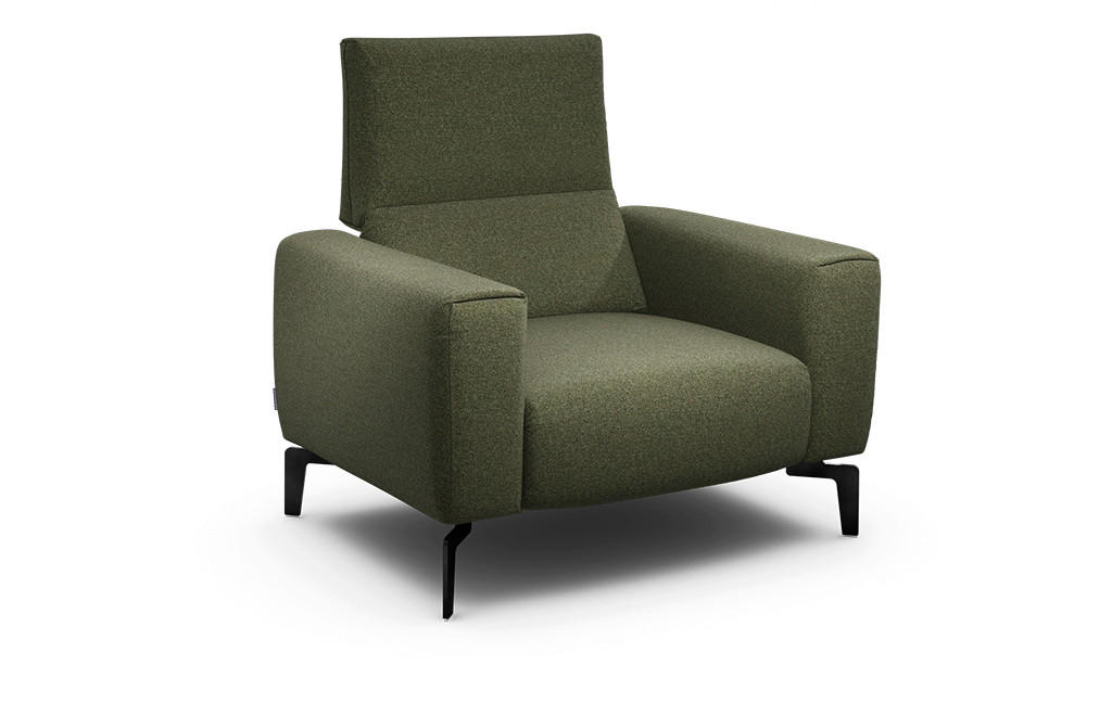SESSEL Chenille Waldgrün    - Waldgrün/Schwarz, Design, Textil/Metall (110/85/86-94cm) - SENSOO