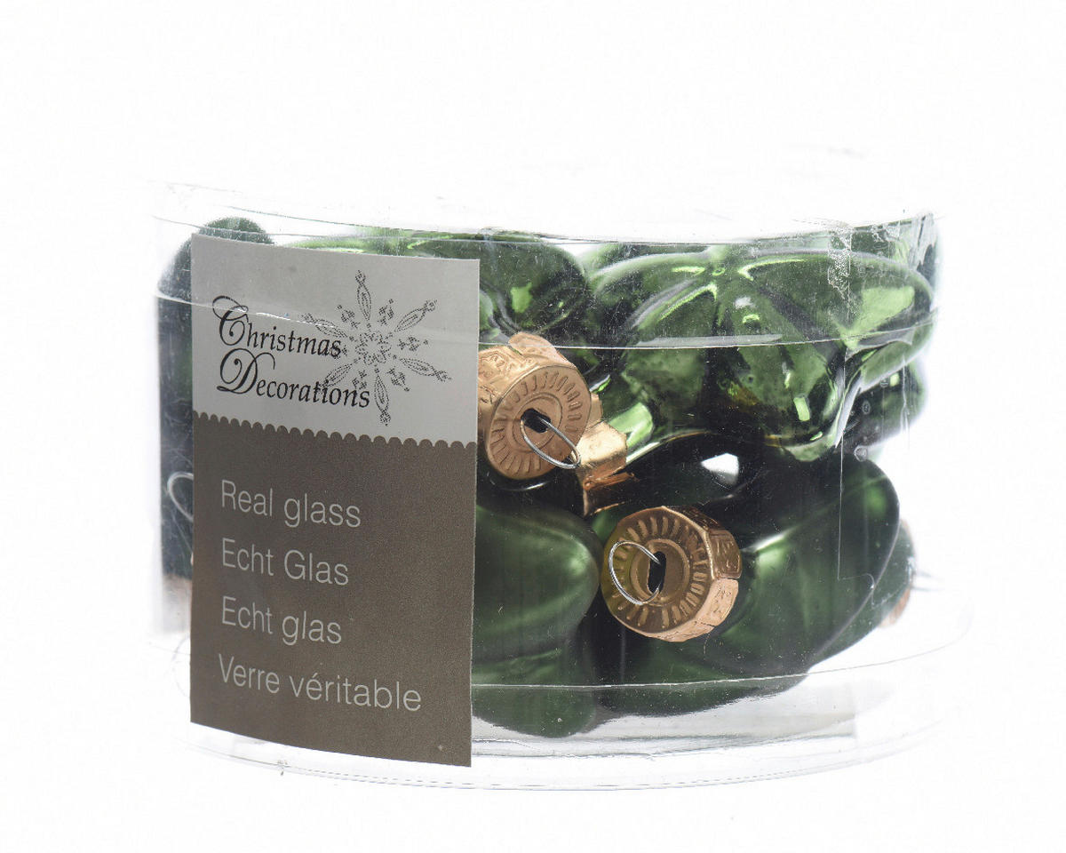 CHRISTBAUMKUGEL-SET 12-teilig  - Dunkelgrün, LIFESTYLE, Glas (4/4,5cm)