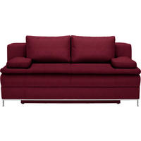 BOXSPRINGSOFA  mit Stoffauswahl Webstoff Bordeaux  - Chromfarben/Bordeaux, Design, Textil/Metall (200/93/107cm) - Novel
