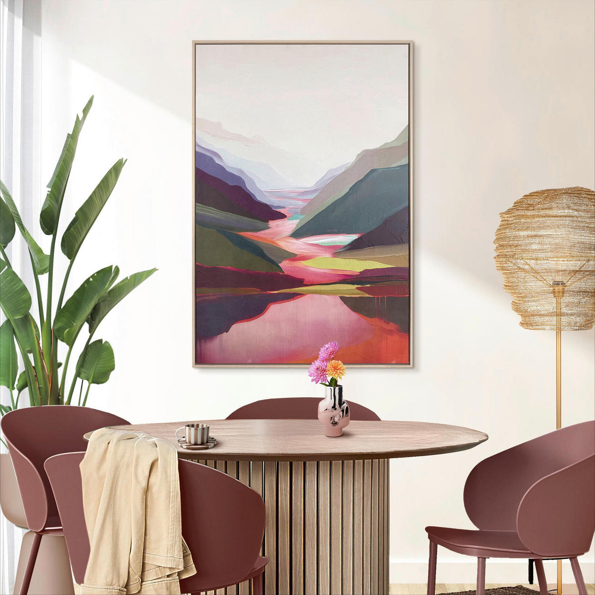 LEINWANDBILD Landschaft und Natur, Abstraktes Multicolor  - Multicolor, Design, Holzwerkstoff (78/118cm) - Reinders!