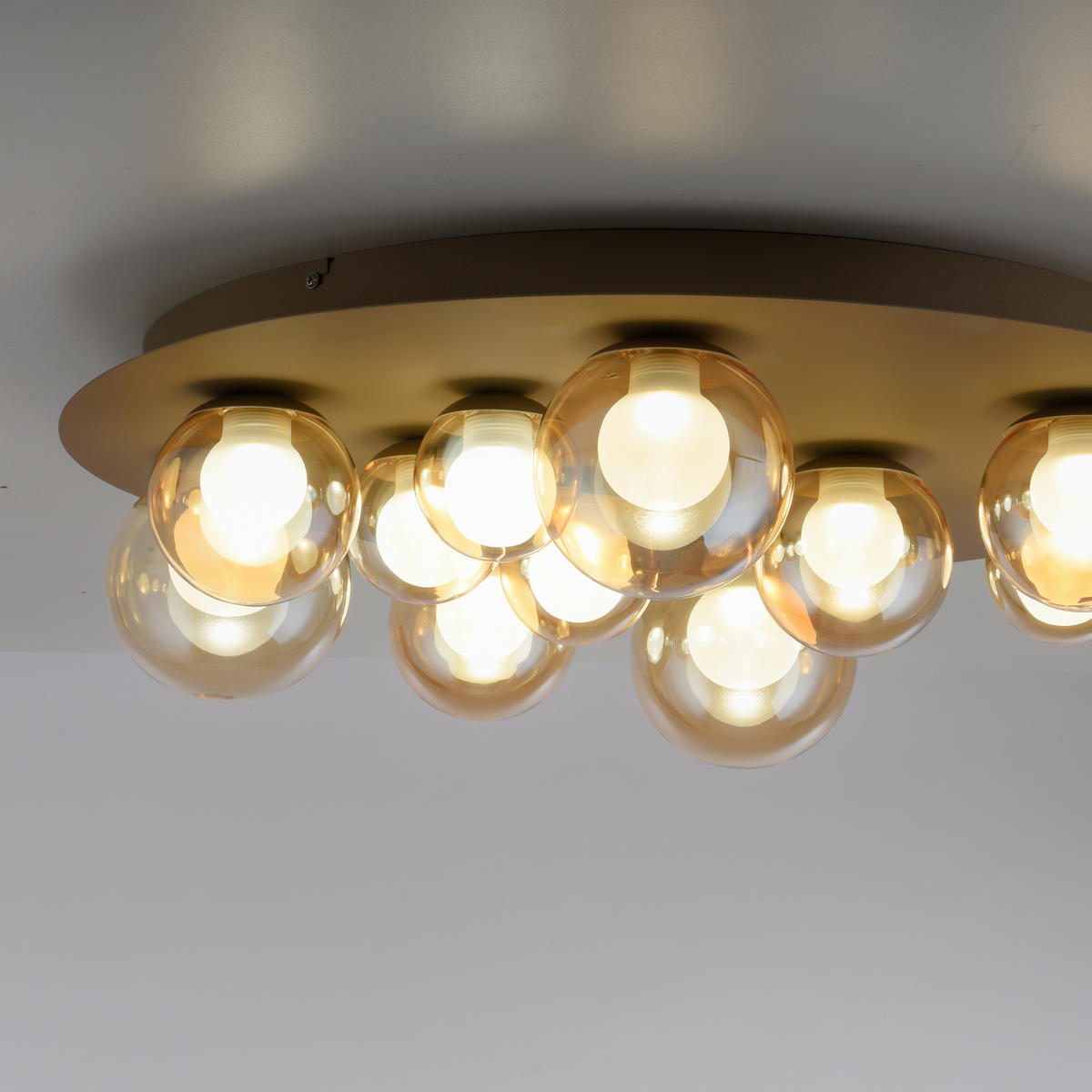 LED-DECKENLEUCHTE 60/60/17 cm  - Bronzefarben, Design, Glas/Kunststoff (60/60/17cm) - Neuhaus PURE