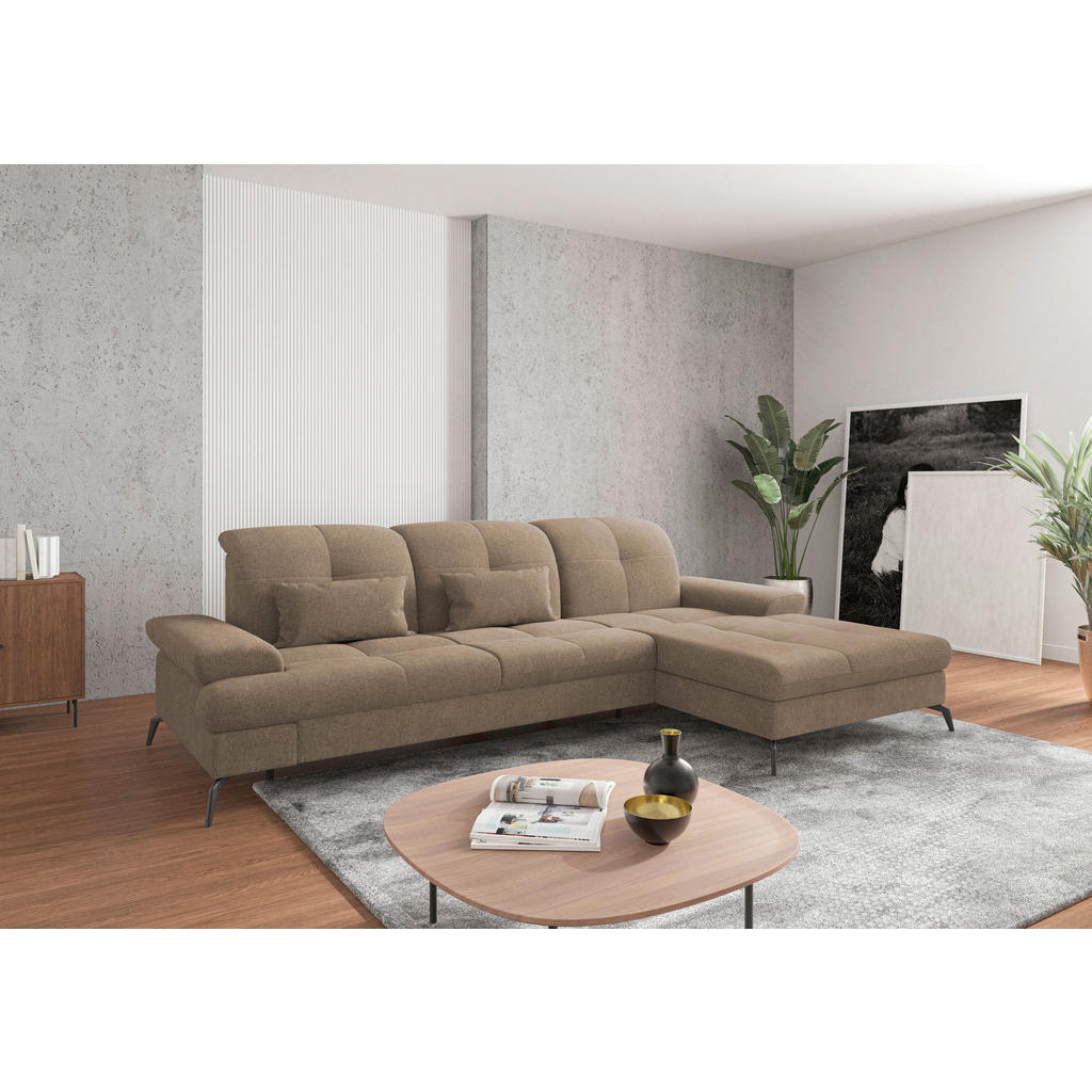 Sit & More ROHOVÁ SEDAČKA, textil, svetlohnedá