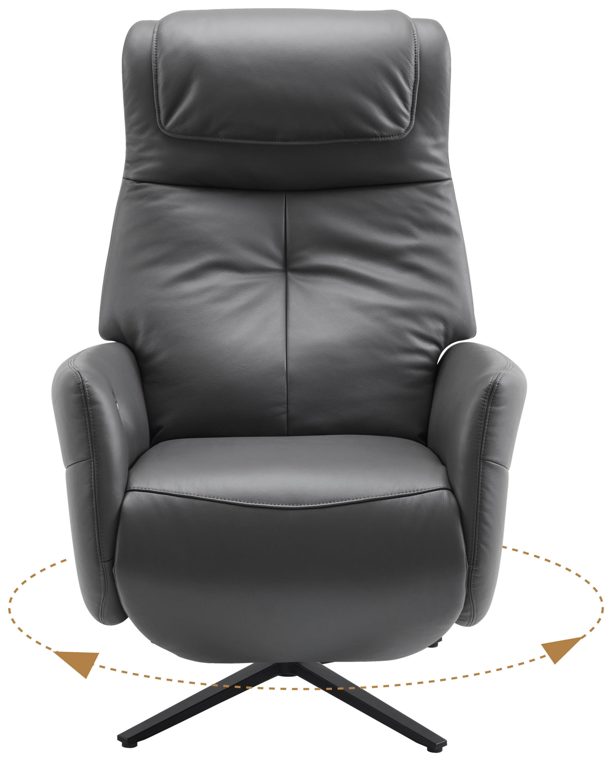 Thumbnail - Xora Massagesessel, Schwarz, Dunkelgrau, Metall, Textil, Leder, Echtleder, Rindleder, 77x113x86 cm, Relaxfunktion, Liege...