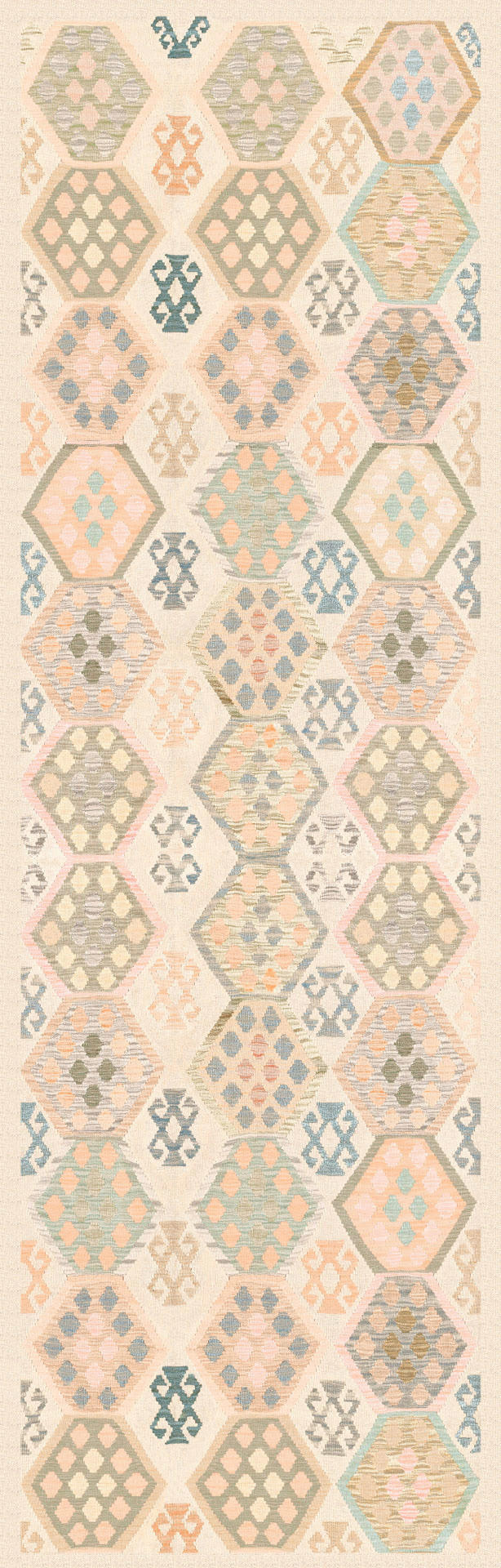 LÄUFER Ondea Parviza 80/250 cm  in Creme, Pastellblau, Cognac  - Pastellblau/Cognac, LIFESTYLE, Kunststoff/Textil (80/250cm) - Lindorug
