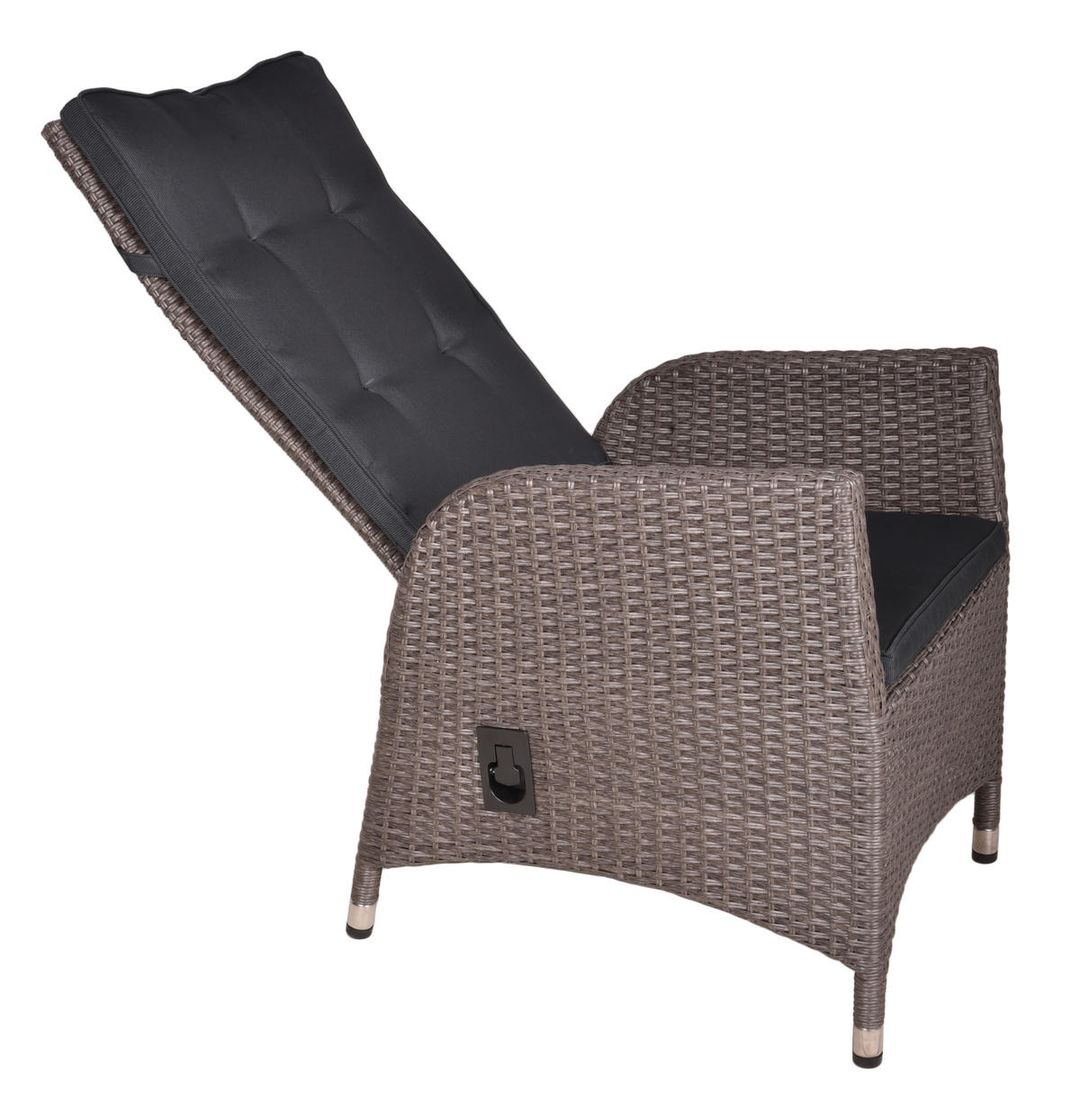 GARTENSTUHL-SET Metall, Kunststoff, Textil Silberfarben, Dunkelgrau  - Dunkelgrau/Silberfarben, Basics, Kunststoff/Textil (68/109/60cm) - Gardenson