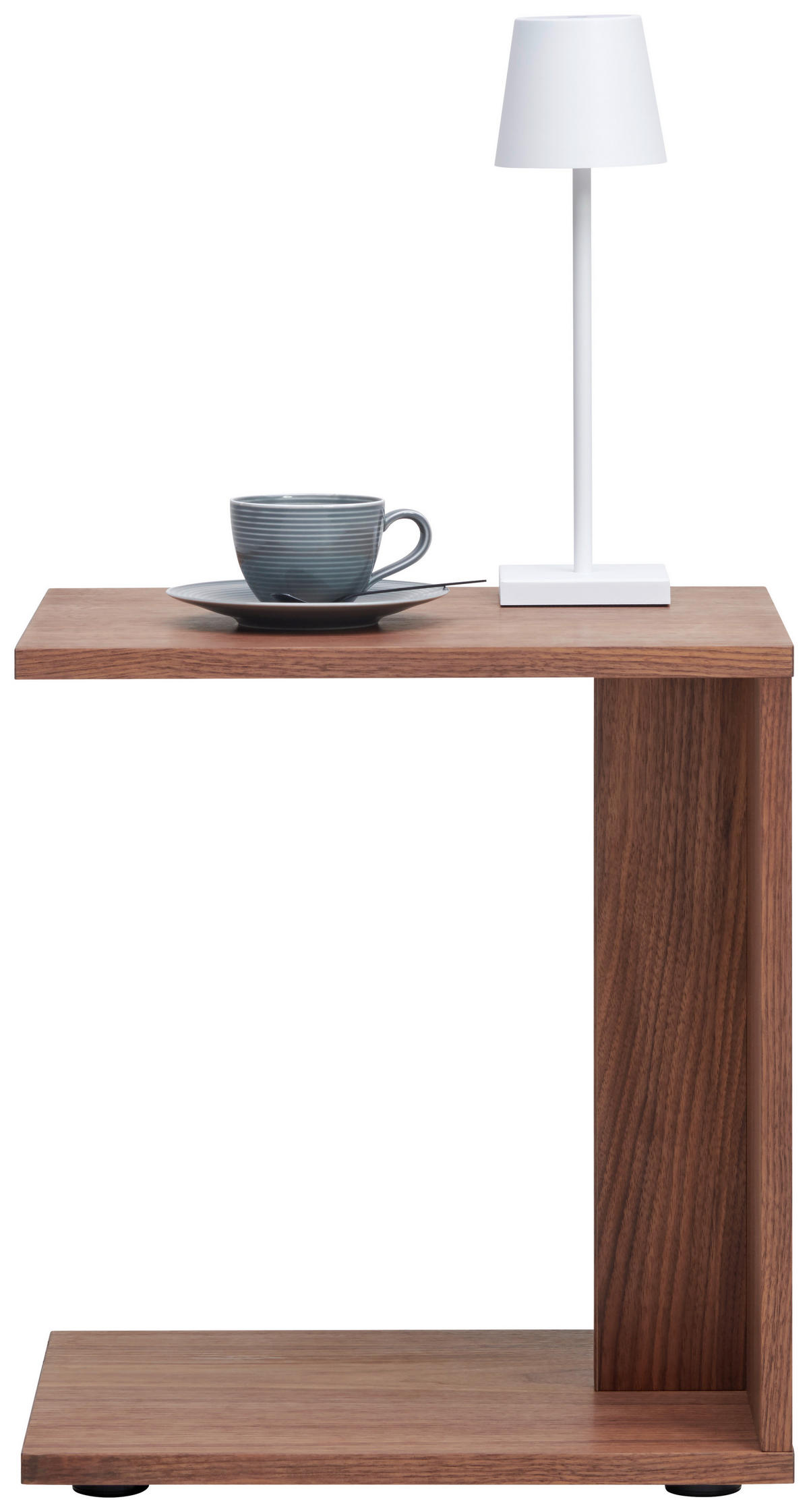 BEISTELLTISCH in Holz 44/37/50 cm  - Nussbaumfarben/Schwarz, Natur, Holz/Kunststoff (44/37/50cm) - Joka