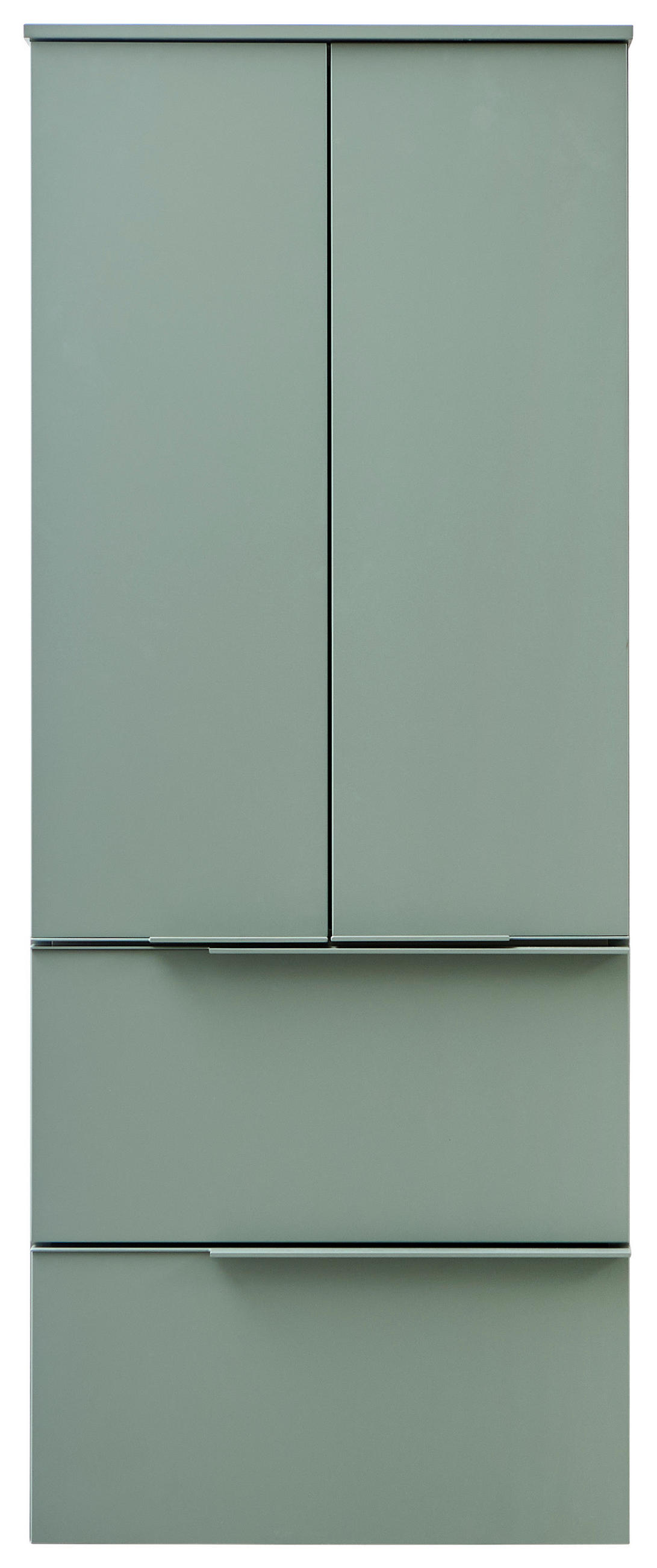 MIDISCHRANK 50/125/37 cm  - Schwarz/Hellgrün, KONVENTIONELL, Glas/Holzwerkstoff (50/125/37cm) - Dieter Knoll