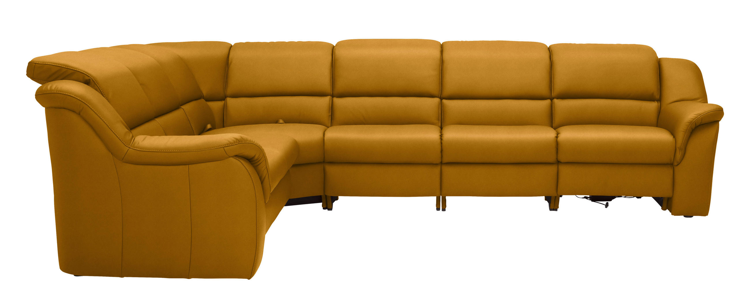 ECKSOFA  in Echtleder Currygelb  260/324 cm  - Currygelb/Schwarz, KONVENTIONELL, Leder/Kunststoff (260/324cm) - Cantus