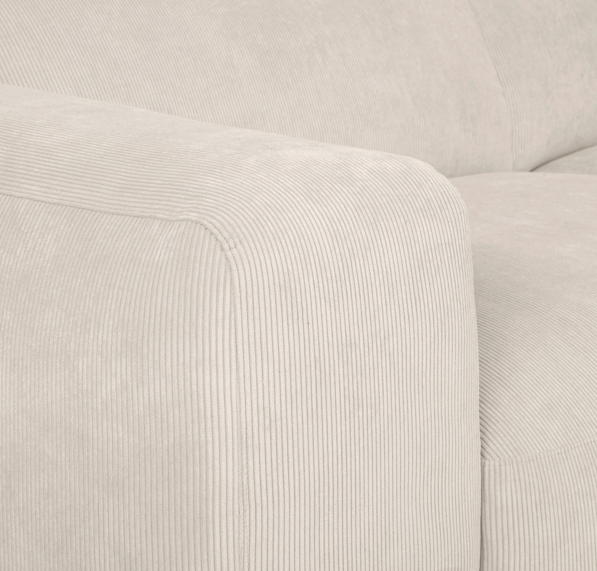 3-SITZER-SOFA in Cord Creme  - Creme/Schwarz, Design, Kunststoff/Textil (247/75/104cm) - MID.YOU