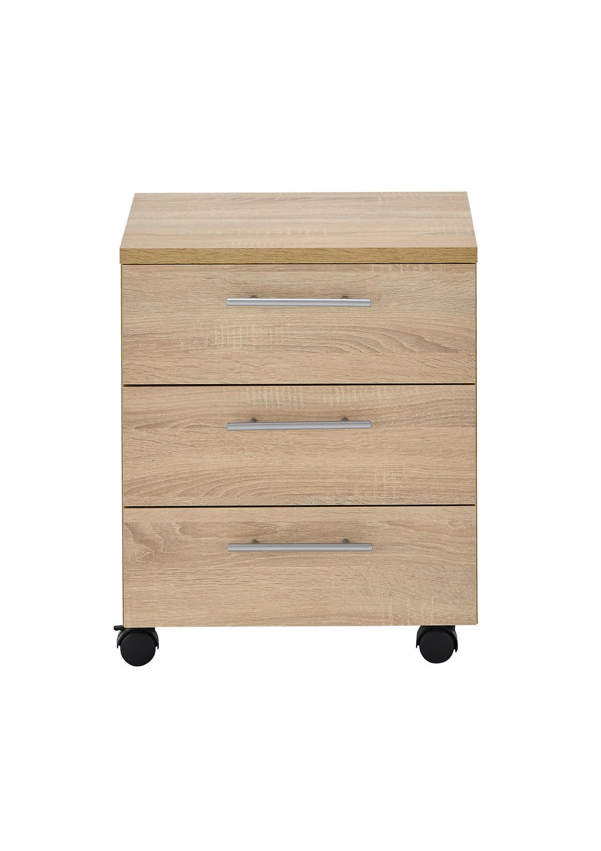 ROLLCONTAINER Sonoma Eiche  - Silberfarben/Sonoma Eiche, MODERN, Holzwerkstoff/Kunststoff (40/56/39cm) - Carryhome