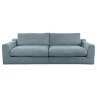 BIGSOFA in Cord Blaugrau  - Blaugrau/Schwarz, Design, Kunststoff/Textil (276/90/109cm) - Sit & More