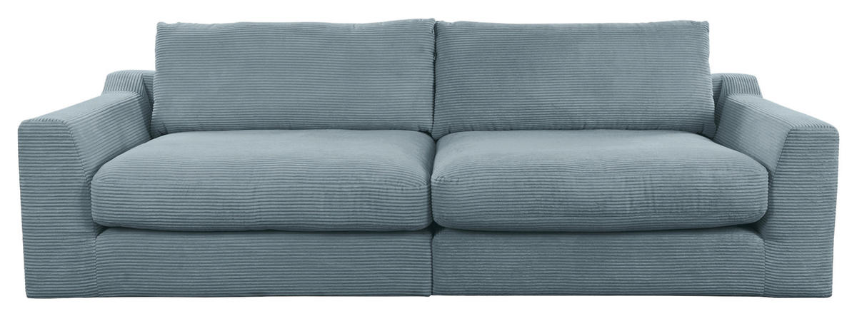 BIGSOFA in Cord Blaugrau  - Blaugrau/Schwarz, Design, Kunststoff/Textil (276/90/109cm) - Sit & More
