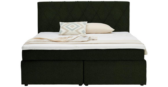 BOXSPRINGBETT 180/200 cm in Grün - Schwarz/Grün, Design, Kunststoff/Textil (180/200cm) - Xora