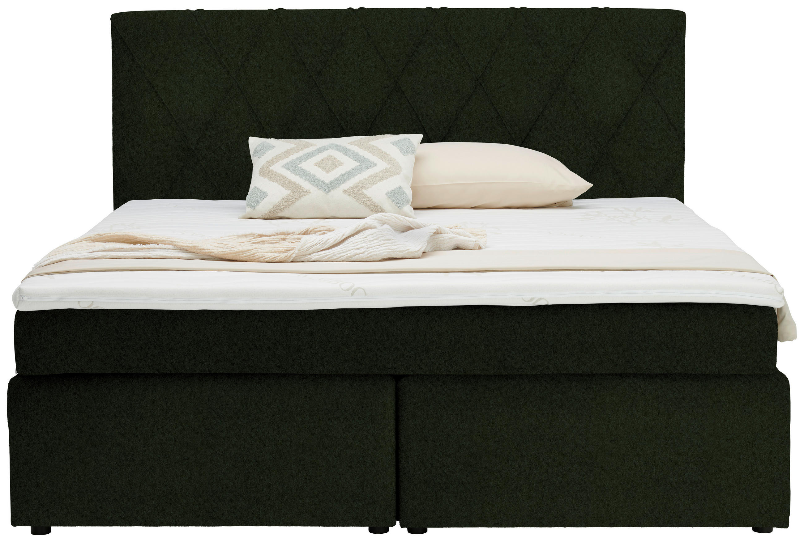 BOXSPRINGBETT 180/200 cm  in Grün  - Schwarz/Grün, Design, Kunststoff/Textil (180/200cm) - Xora