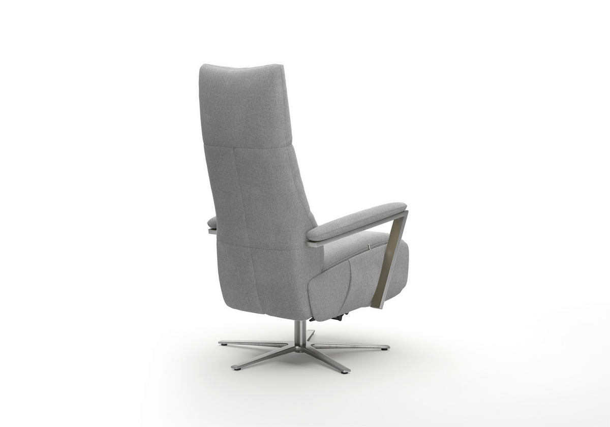 RELAXSESSEL Textil Hellgrau  - Silberfarben/Hellgrau, Basics, Textil/Metall (70/126/85cm) - Sit & More