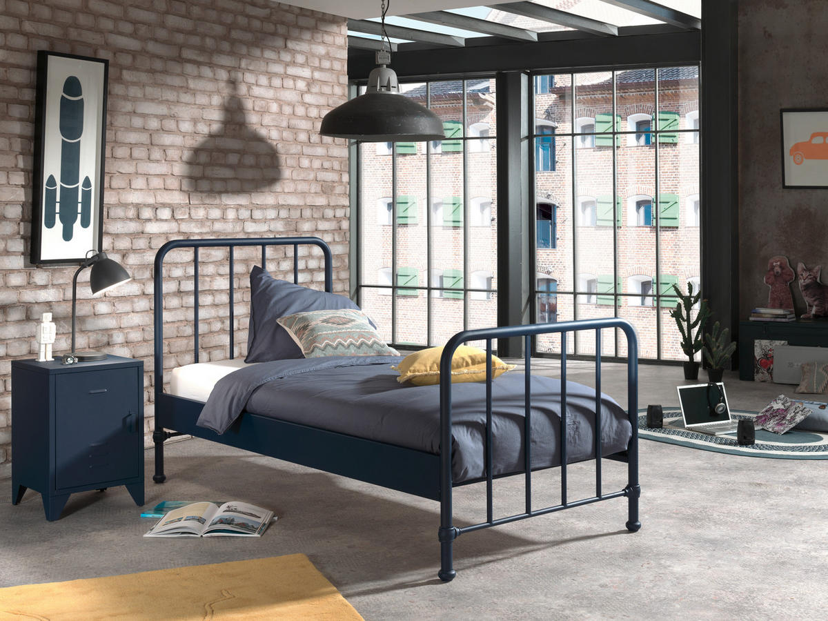 NACHTSCHRANK 40/60/40 cm  - Blau, MODERN, Metall (40/60/40cm) - MID.YOU