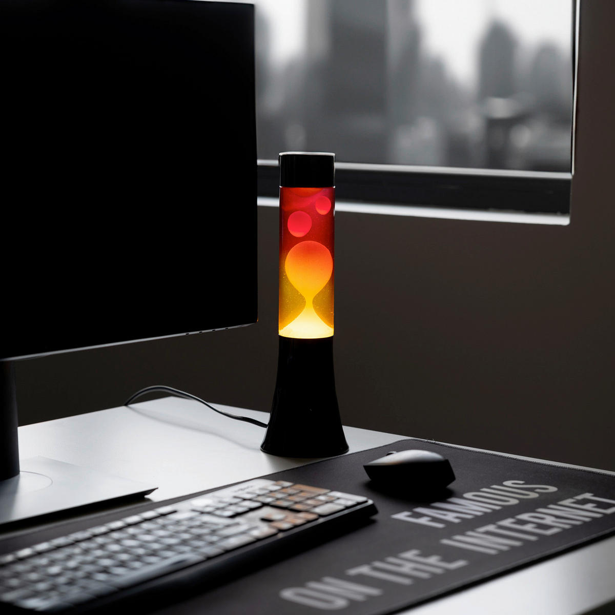 LAVALEUCHTE - Hellrot/Bernsteinfarben, Basics, Metall (9/9/31cm)