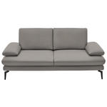 2,5-SITZER in Leder Silberfarben  - Silberfarben/Schwarz, Design, Leder/Metall (196/86/104cm) - Dieter Knoll