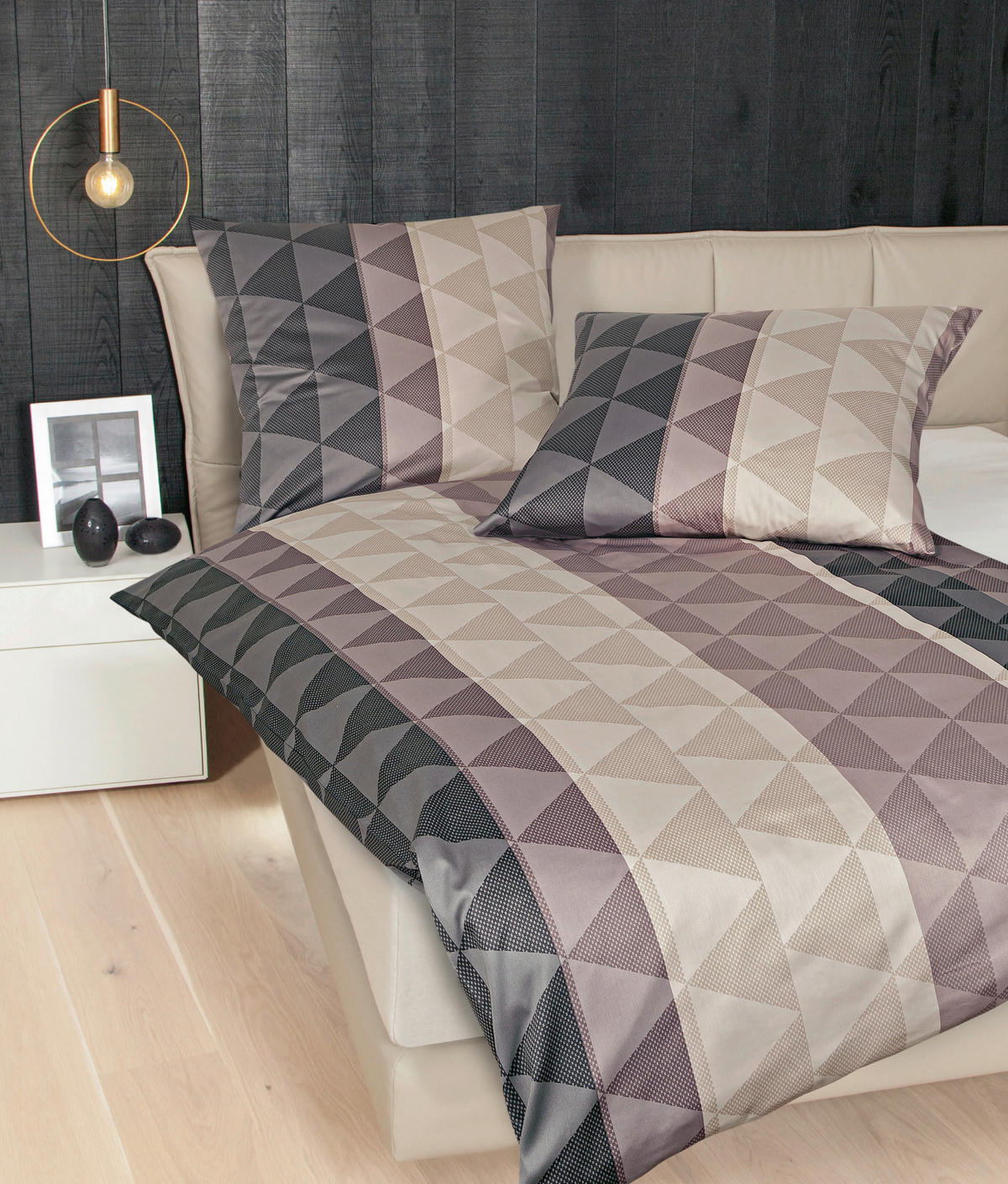 BETTWÄSCHE MOMENTS Makosatin 135/200 cm  - Sandfarben/Mauve, Design, Textil (135/200cm) - Janine